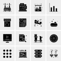 16 iconos de negocios universales vector ilustración de icono creativo para usar en proyectos relacionados con la web y dispositivos móviles