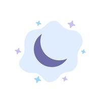 Moon Night Sleep Natural Blue Icon on Abstract Cloud Background vector