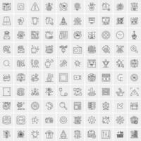 100 iconos de negocios para web y material impreso vector