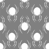 seamless contour pattern of graphic silhouettes of white spiders on a gray background, texture, design photo