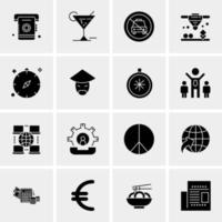 16 iconos universales de negocios vector ilustración de icono creativo para usar en proyectos relacionados con la web y dispositivos móviles