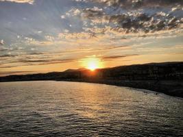 A sunset over Nice in France photo