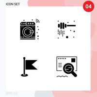 Set of 4 Modern UI Icons Symbols Signs for control location washing honey dipper world Editable Vector Design Elements