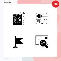 conjunto de 4 iconos modernos de la interfaz de usuario símbolos signos para la ubicación de control lavado de elementos de diseño vectorial editables del mundo del cucharón de miel vector