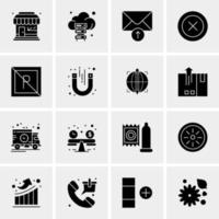 16 iconos de negocios universales vector ilustración de icono creativo para usar en proyectos relacionados con la web y dispositivos móviles