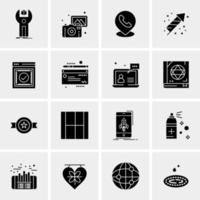 16 iconos de negocios universales vector ilustración de icono creativo para usar en proyectos relacionados con la web y dispositivos móviles