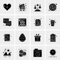 16 iconos universales de negocios vector ilustración de icono creativo para usar en proyectos relacionados con la web y dispositivos móviles