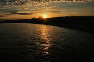 A sunset over Nice in France photo