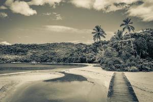 Mangrove and Pouso beach with bridge island Ilha Grande Brazil. photo