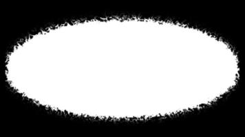 Forming a white oval with uneven edges and space for text on a black background