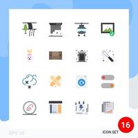 conjunto de 16 iconos modernos de la interfaz de usuario signos de símbolos para el helicóptero conejito robbit imagen seleccionada paquete editable de elementos de diseño de vectores creativos