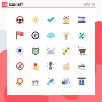 25 Creative Icons Modern Signs and Symbols of basic reel ok film commerce Editable Vector Design Elements