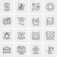 16 iconos de negocios universales vector ilustración de icono creativo para usar en proyectos relacionados con la web y dispositivos móviles