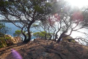 costa mediterránea con rocas en la región catalana, españa foto