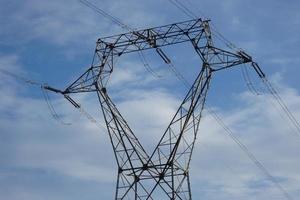 Metal towers, engineering works that support the copper cables that carry electricity. photo