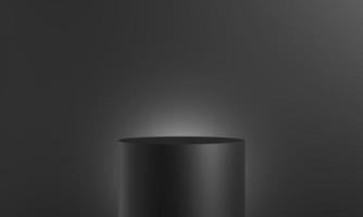 Black stone podium stand on minimal pedestal stage. empty product display mockup platform or cosmetic presentation showcase. 3d rendering. photo