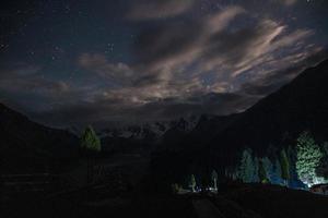 Mid night milky-way view fairy meadows nanga parbat photo