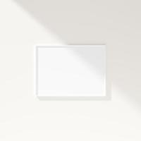 Minimal frame mockup on white wall. Poster mockup. Clean, modern, minimal frame. 3d rendering. photo