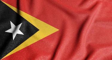 National flag of the east timor. The main symbol of an independent country. Flag of east timor. An attribute of the large size of a democratic state. photo