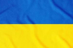 National flag of the Ukraine. The main symbol of an independent country. photo