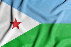 National flag of the Djibouti. The main symbol of an independent country. Flag of Djibouti. photo