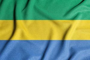National flag of the Gabon. The main symbol of an independent country. photo