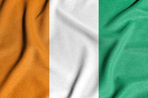 National flag of the Ivory Coast. The main symbol of an independent country. Flag of Ivory Coast. photo