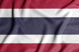 National flag of the Thailand. The main symbol of an independent country. Flag of Thailand. An attribute of the large size of a democratic state. photo