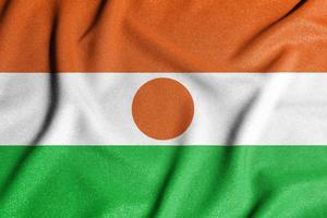 National flag of the Niger. The main symbol of an independent country. Flag of Niger. photo