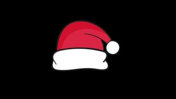 Christmas hat icon animation transparent background with alpha channel video