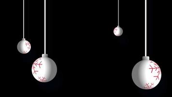 merry Christmas ball hanging animation, New year toy ball rotate decoration Ornament with alpha channel video