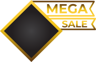 banner de oro de mega venta de lujo png