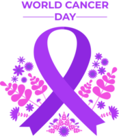 world cancer day purple ribbon png