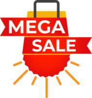 Mega Sale Red Ribbon Banner png