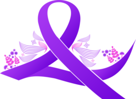 world cancer day purple ribbon png