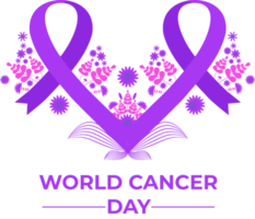 world cancer day purple ribbon png