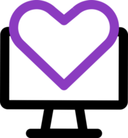 computer cuore icona png