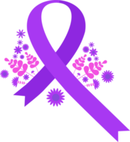 cancer purple ribbon design element png