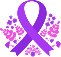 cancer purple ribbon design element png