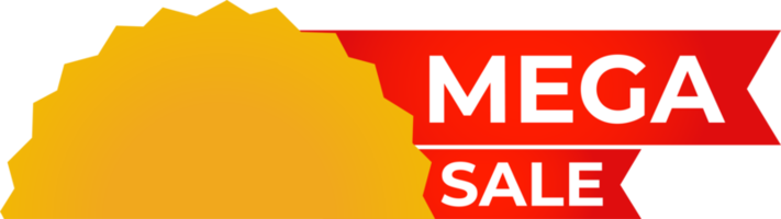 mega sale red ribbon banner png