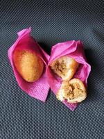 Indonesian Traditional Fritters  Combro, made from deep fried cassava and filled with spice inside photo
