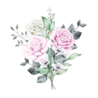 bouquet floraux roses aquarelle png