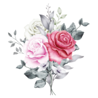 buquê floral rosas aquarela png