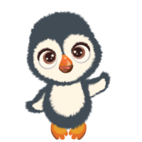 lindo pinguino imagen dibujada a mano png