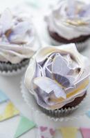 Cupcakes with butterfly decorations photo