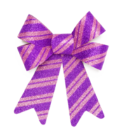 Transparent PNG Beautiful Bow with Glitter and Purple and Pink Stripes.