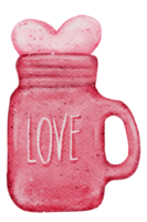 Red jar watercolor png