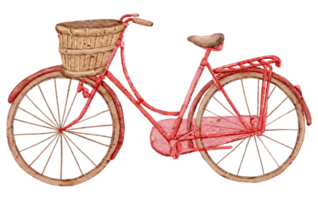 Red bicycle watercolor png