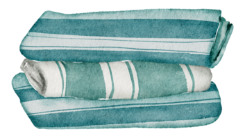 blu asciugamani acquerello png