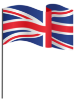 agitando bandiera di UK isolato su png o trasparente sfondo, simboli di unito regno, grande Gran Bretagna, modello per banner, carta, pubblicità ,promuovere, tv commerciale, Annunci, ragnatela